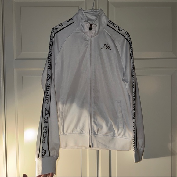 Y2K Kappa White Zip-Up track Jacket - size Medium - Picture 2 of 10
